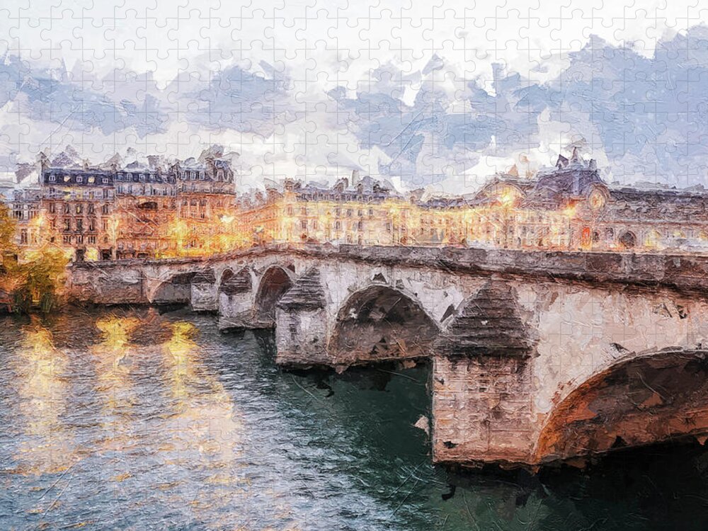 Seine Jigsaw Puzzle featuring the digital art Paris is Forever #39 by TintoDesigns