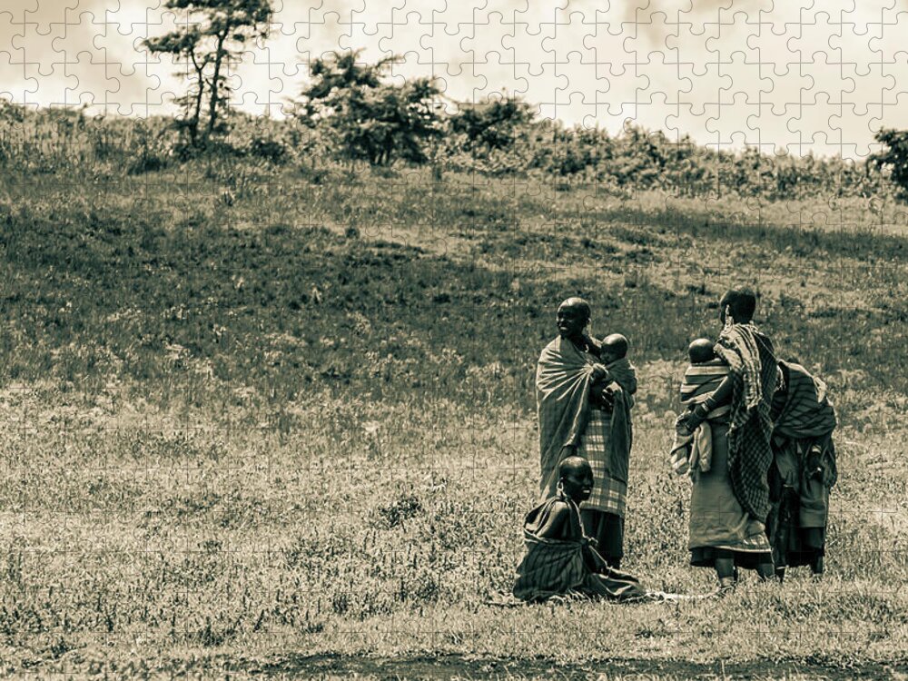 Ngorongoro Maasai Tanzania Jigsaw Puzzle featuring the photograph Maasai Women Ngorongoro Tanzania 4287 by Amyn Nasser