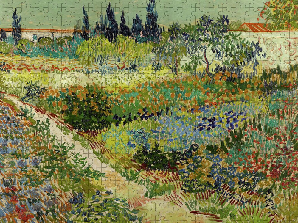Vincent Van Gogh Jigsaw Puzzle featuring the painting Garden at Arles #5 by Vincent Van Gogh