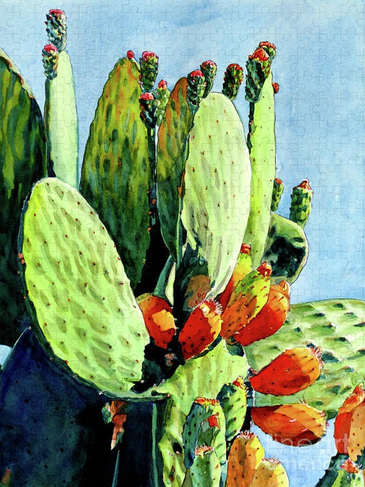 Placer Arts Jigsaw Puzzle featuring the painting #523 Prickly Pear #523 by William Lum