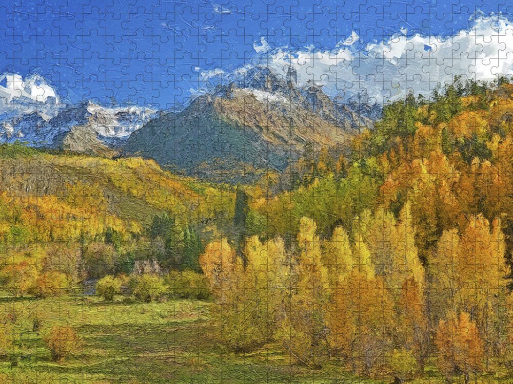Autumn Jigsaw Puzzle featuring the digital art Autumn is Here #54 by TintoDesigns