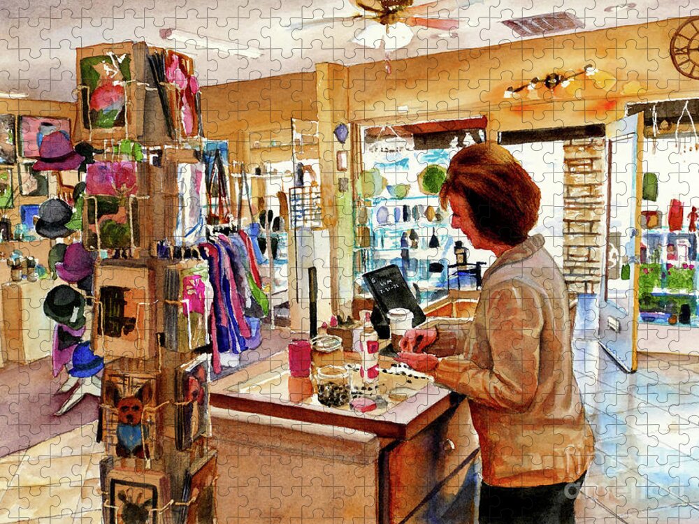 Roseville Artist Jigsaw Puzzle featuring the painting #579 Persimmon Art Gallery #579 by William Lum