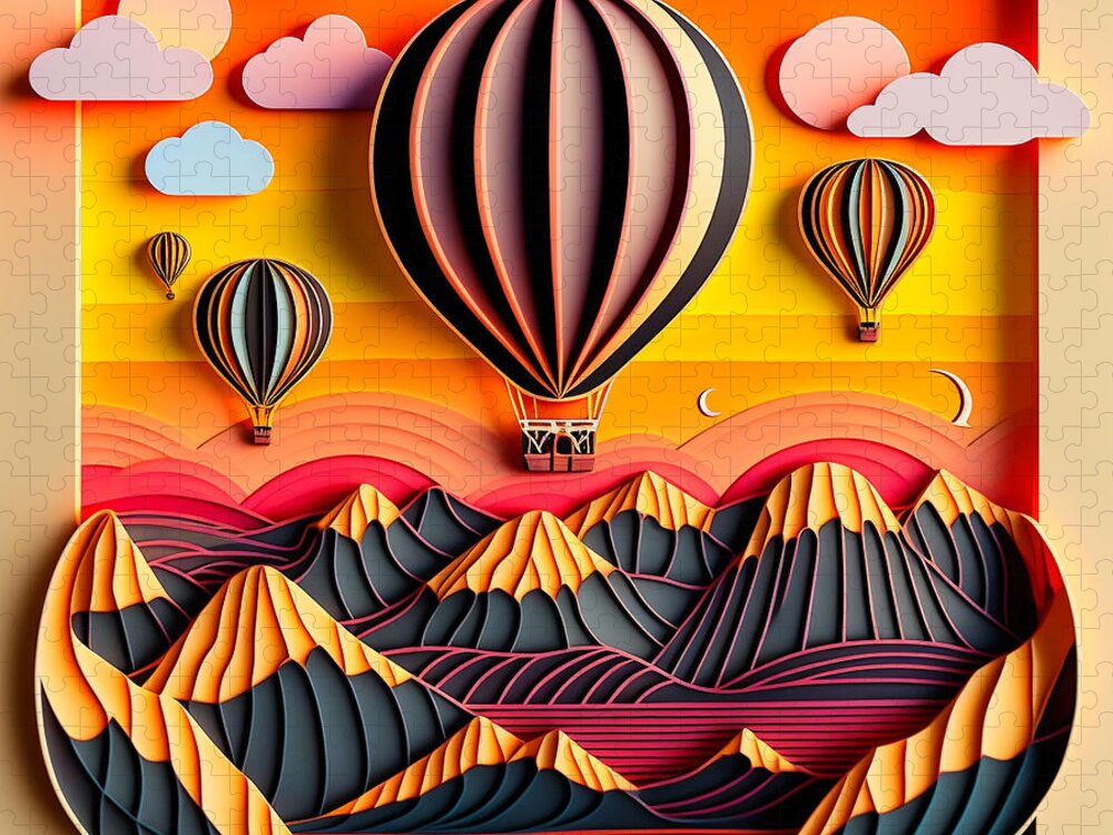 Balloons Jigsaw Puzzle featuring the digital art Balloons by Jay Schankman