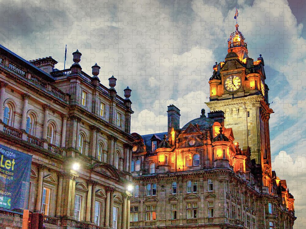 City Of Edinburgh Scotland Jigsaw Puzzle featuring the digital art City of Edinburgh Scotland by SnapHappy Photos