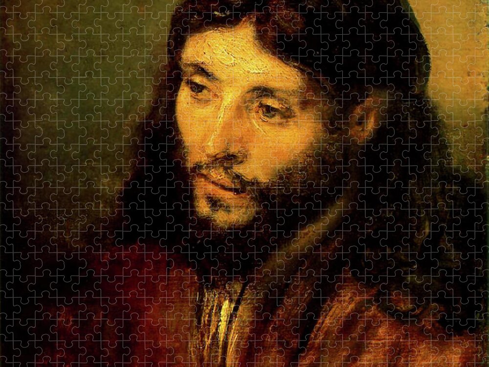 Christ Jigsaw Puzzle featuring the painting Head of Christ by Rembrandt van Rijn
