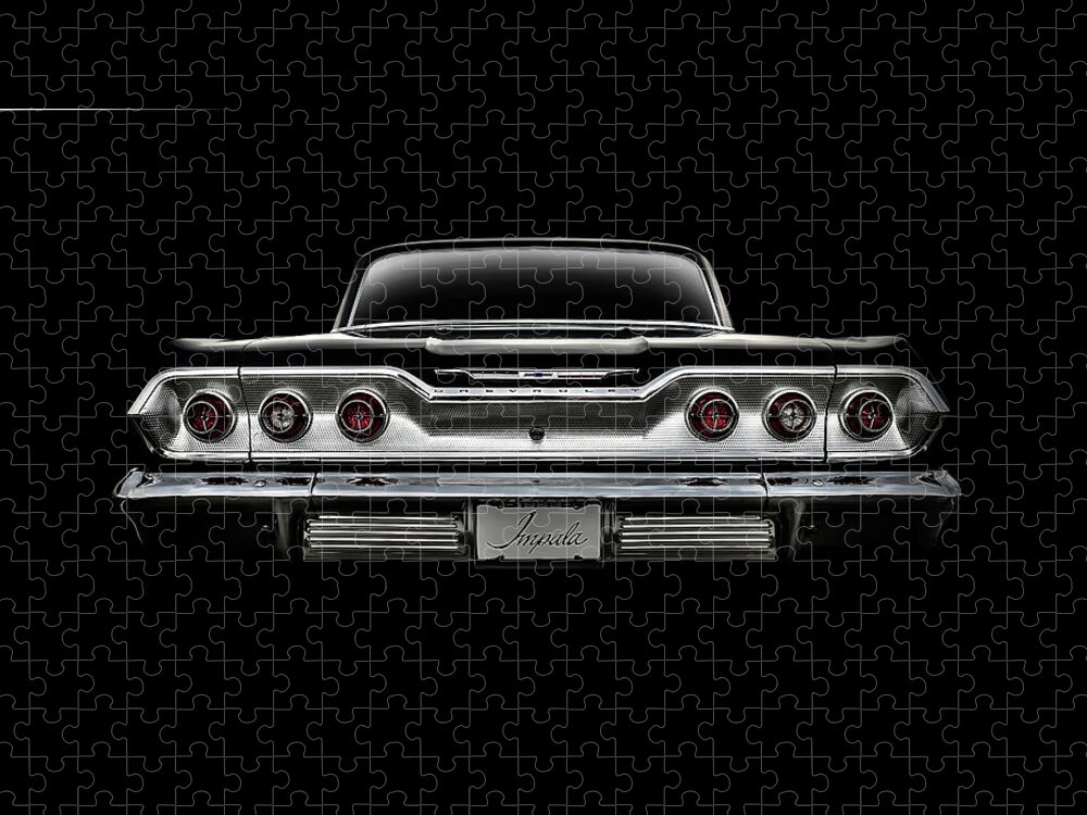 Impala Jigsaw Puzzle featuring the digital art '63 Impala by Douglas Pittman