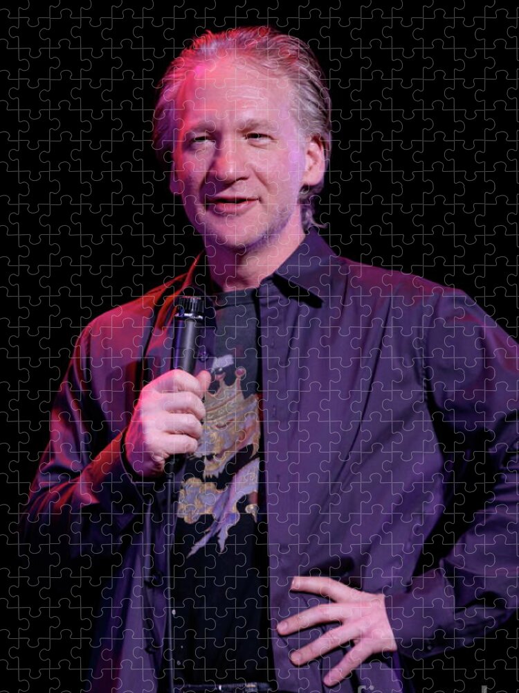 Political Satire Jigsaw Puzzle featuring the photograph Bill Maher #7 by Concert Photos