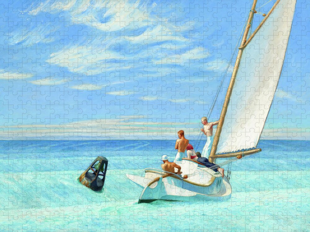 Edward Hopper Jigsaw Puzzle featuring the painting Ground Swell #7 by Edward Hopper