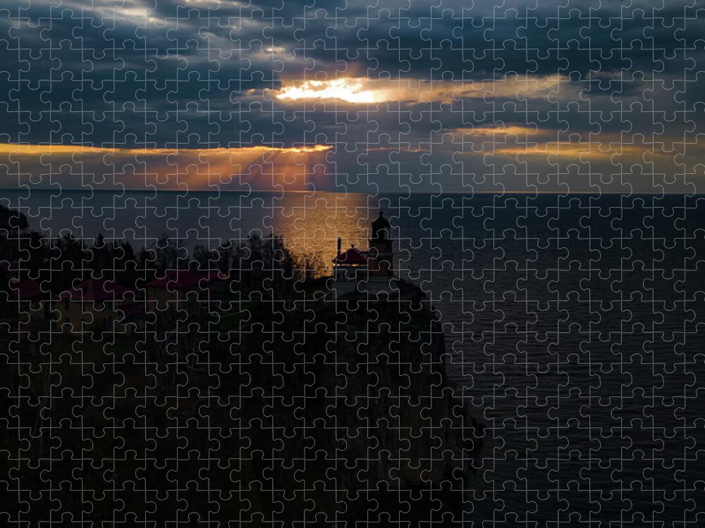 Split Rock Lighthouse Minnesota Jigsaw Puzzle featuring the photograph Split Rock Lighthouse in Minnesota along Lake Superior #7 by Eldon McGraw