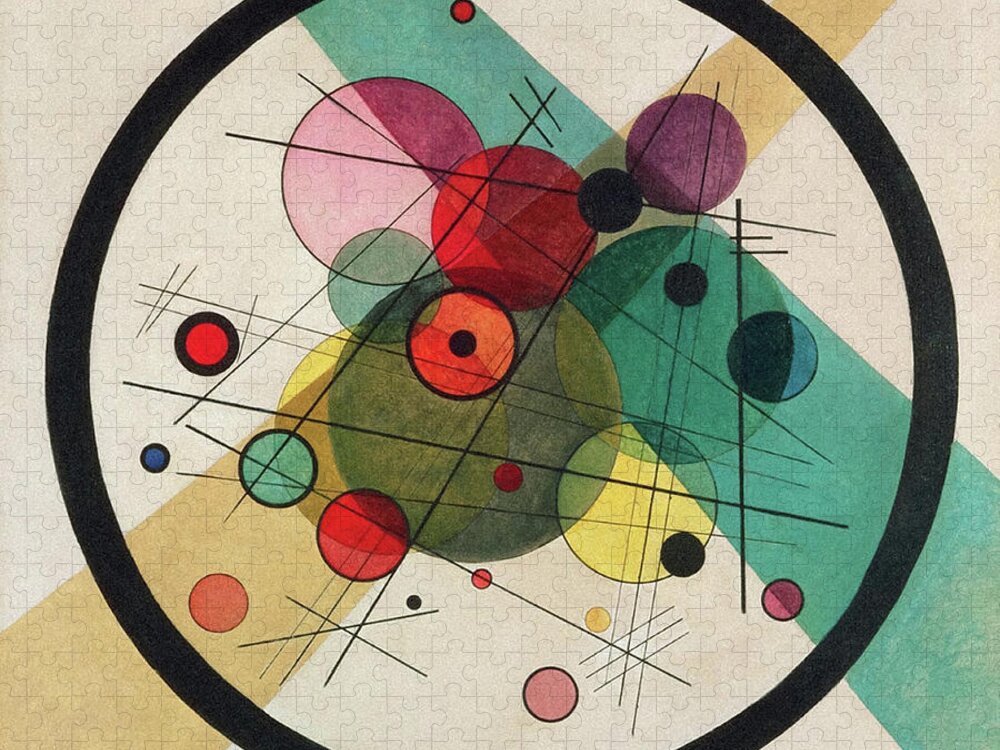 Art Jigsaw Puzzle featuring the painting Circles In A Circle by Wassily Kandinsky by Mango Art