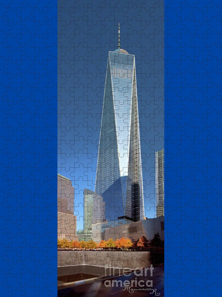 New York City Jigsaw Puzzle featuring the photograph 9/11 Memorial by Mariarosa Rockefeller