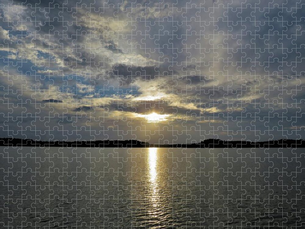 Sunset Jigsaw Puzzle featuring the photograph 9 Light Lane Sunset by Ed Williams