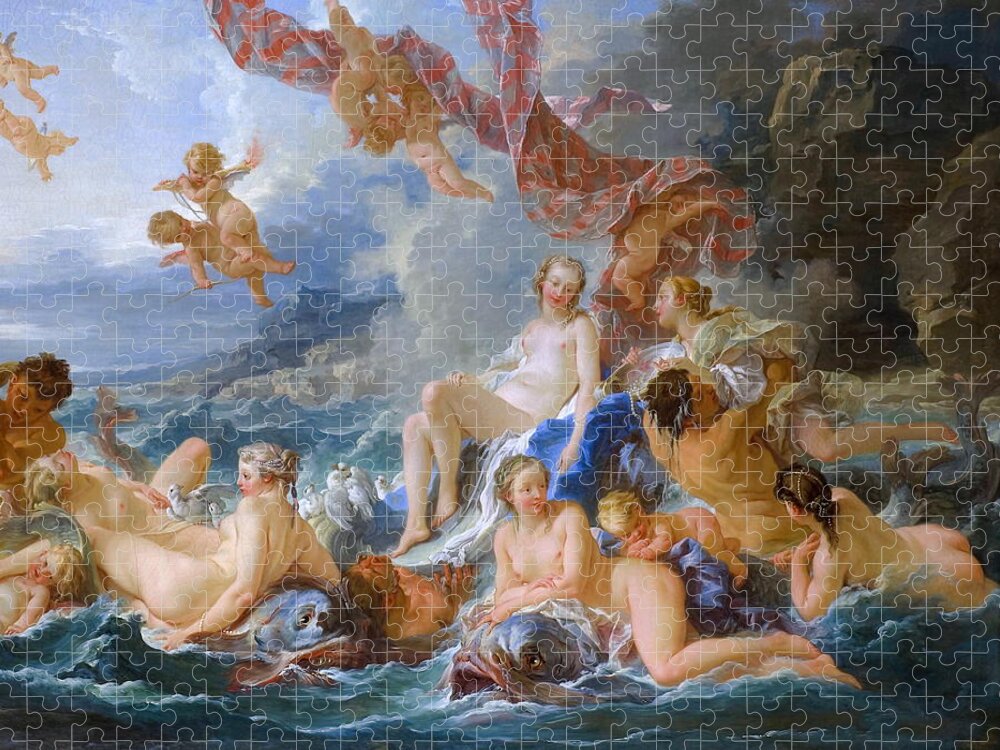 François Boucher Jigsaw Puzzle featuring the painting The Triumph of Venus #9 by Francois Boucher
