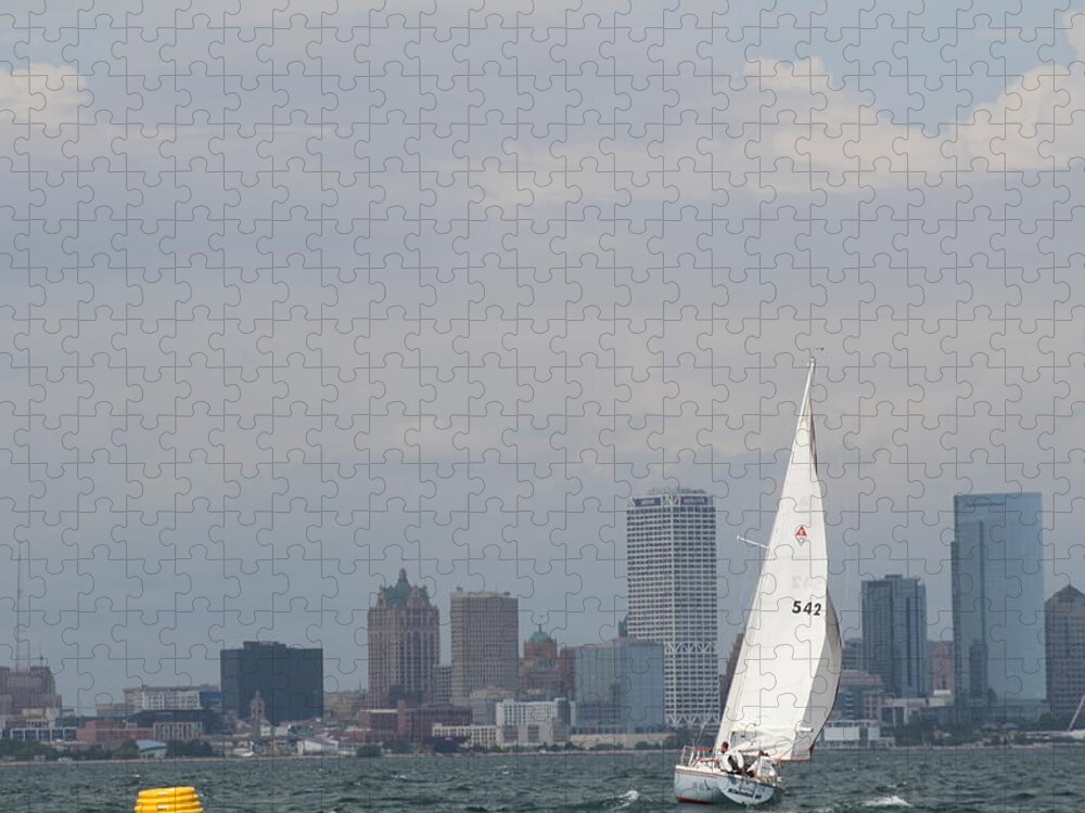  Jigsaw Puzzle featuring the photograph The race #98 by Jean Wolfrum