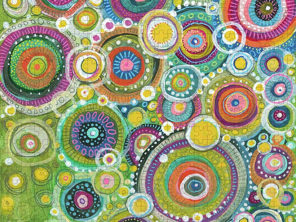 Circles Painting Jigsaw Puzzle featuring the painting A Beautiful Mess by Tanielle Childers