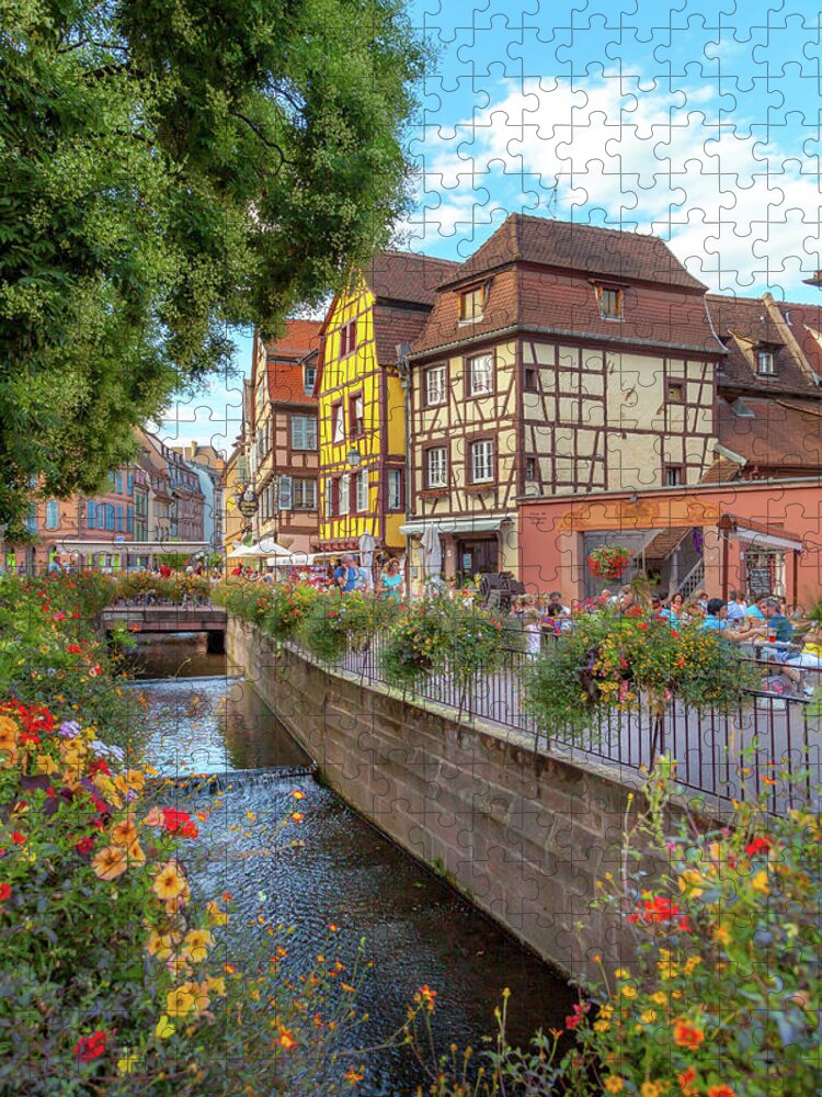Travel Jigsaw Puzzle featuring the photograph A Canal in Colmar France by W Chris Fooshee