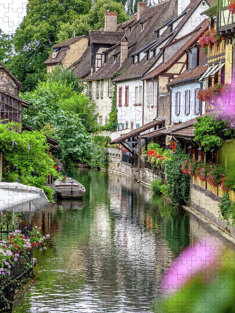 Travel Jigsaw Puzzle featuring the photograph A Canal in Little Venice - Colmar by W Chris Fooshee