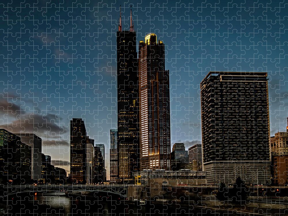 Chicago Jigsaw Puzzle featuring the photograph A different view of Willis Tower in Chicago by Sven Brogren