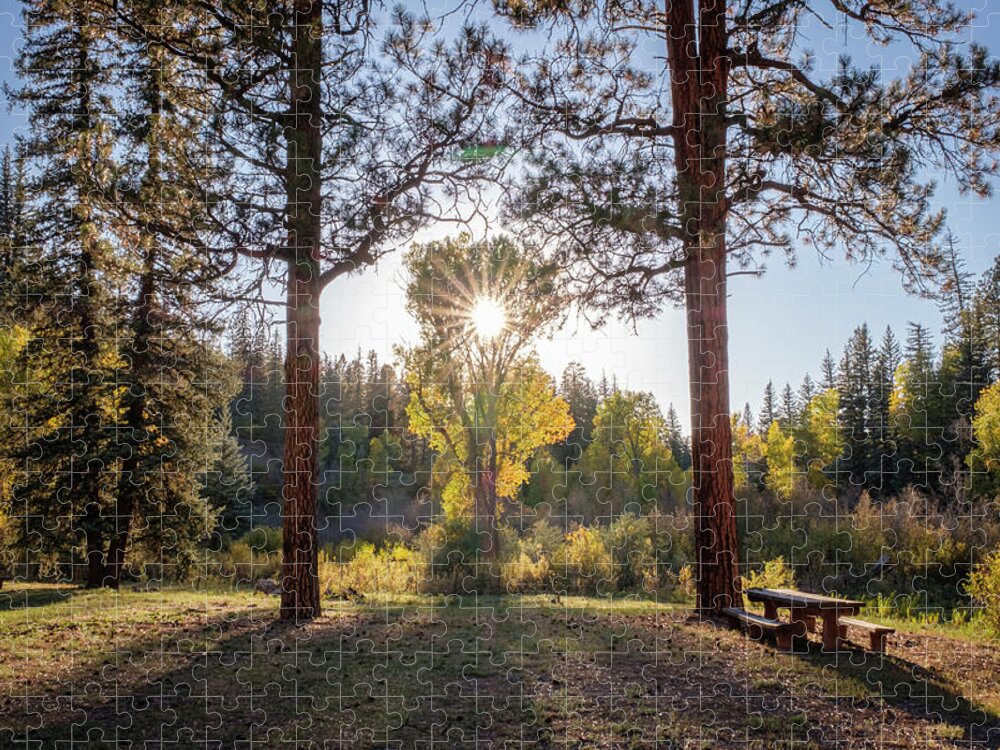 Colorado Jigsaw Puzzle featuring the photograph A Fine Evening for a Picnic in Southern Colorado by Mary Lee Dereske