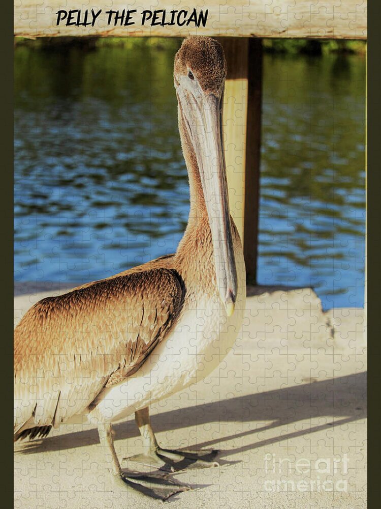 Brown Pelican Jigsaw Puzzle featuring the photograph A friend at the marina 2 by Joanne Carey