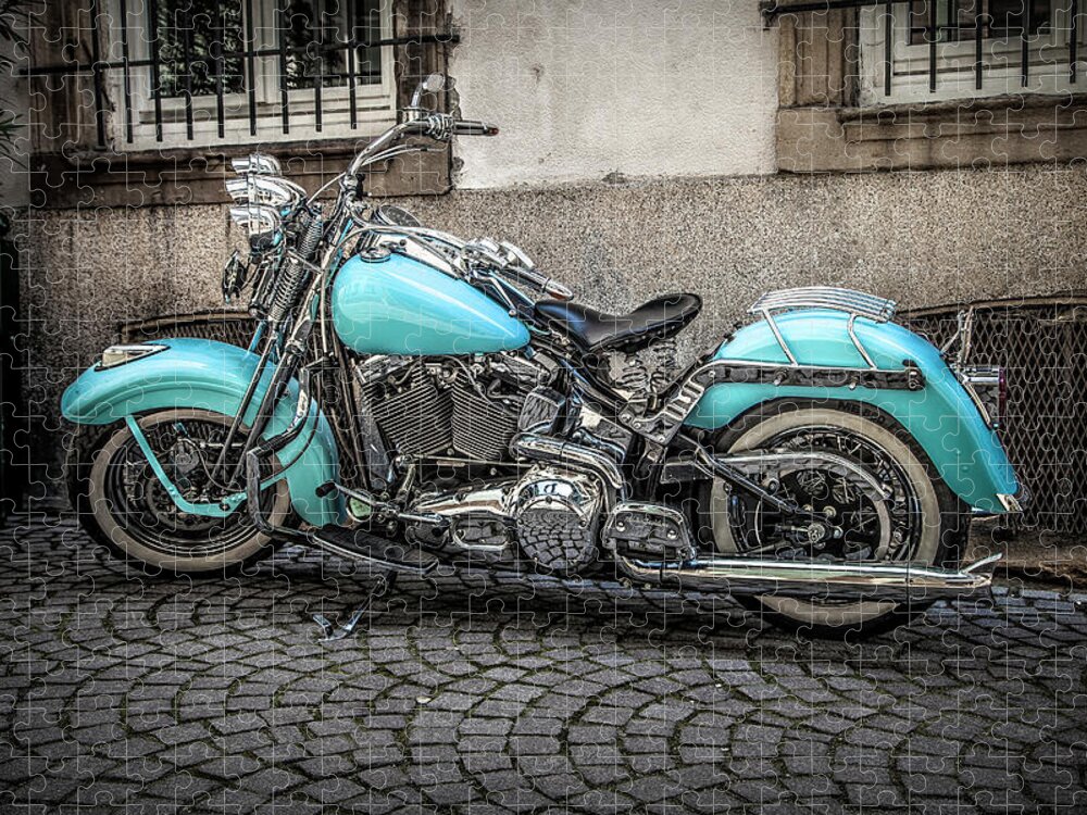 Bike Jigsaw Puzzle featuring the photograph A Harley in France by W Chris Fooshee
