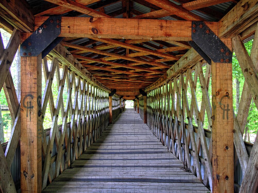 Bridge Jigsaw Puzzle featuring the photograph A Look Down the Bridge by George Taylor