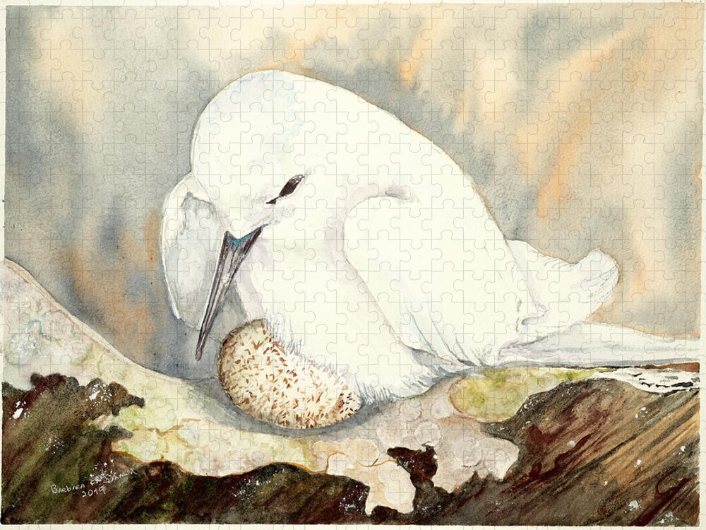 Tern Jigsaw Puzzle featuring the painting A Mother's Love by Barbara F Johnson