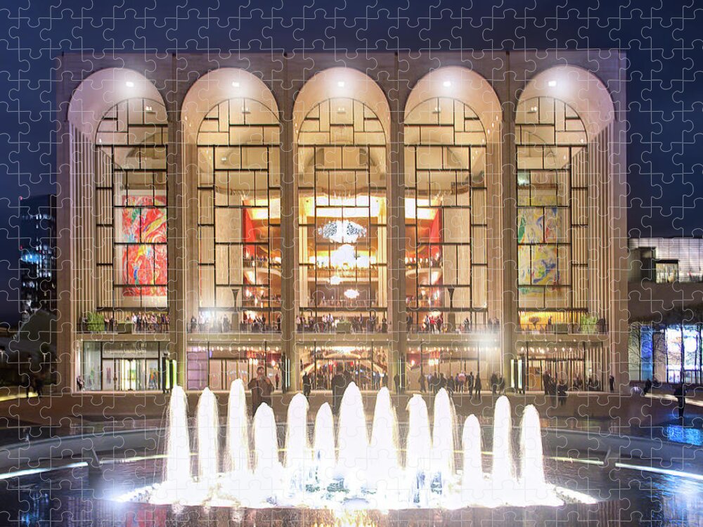 Lincoln Center Jigsaw Puzzle featuring the photograph A Night at Lincoln Center by Mark Andrew Thomas