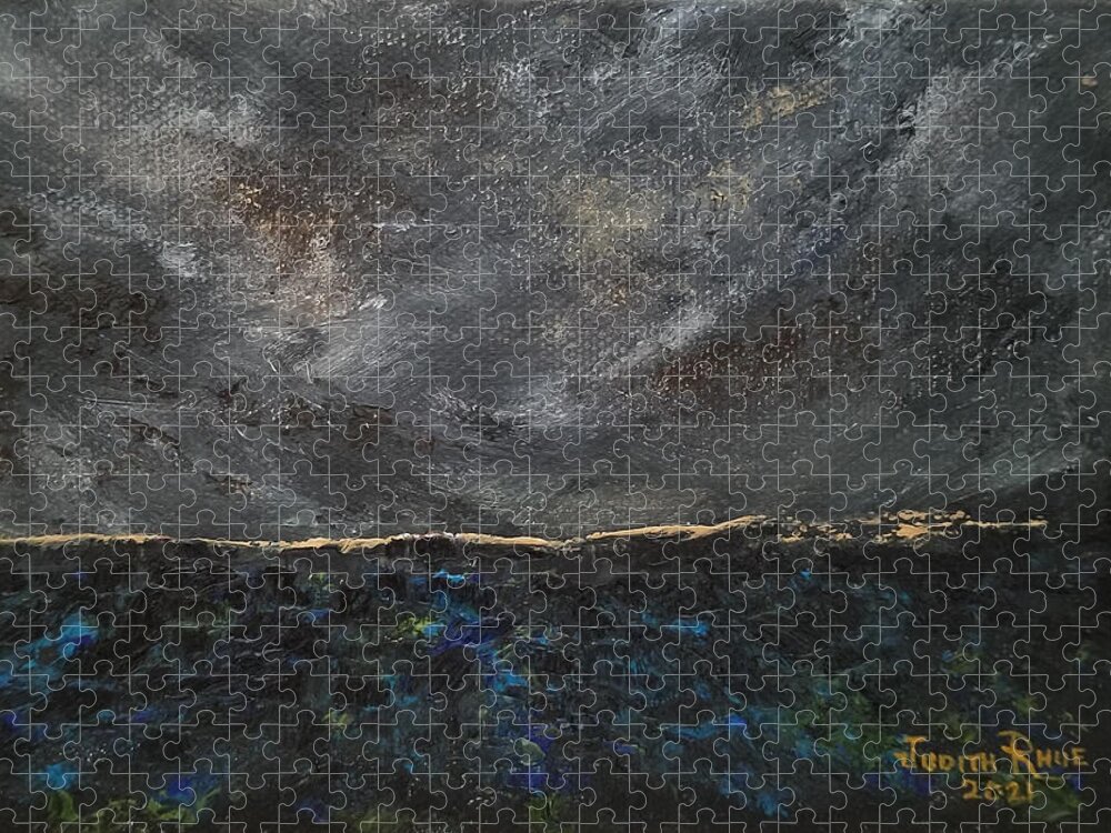 Storm Jigsaw Puzzle featuring the painting A Passing Storm by Judith Rhue