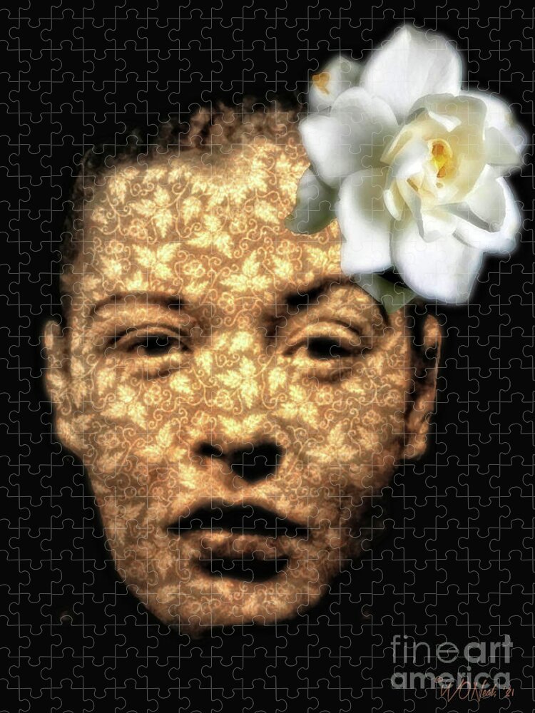 Faces Jigsaw Puzzle featuring the digital art A Portrait of Billy Holiday by Walter Neal