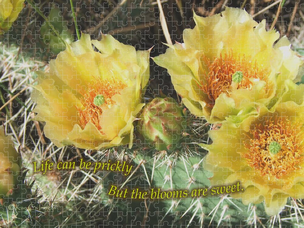 Cactus Jigsaw Puzzle featuring the mixed media A Prickly Life by Kae Cheatham