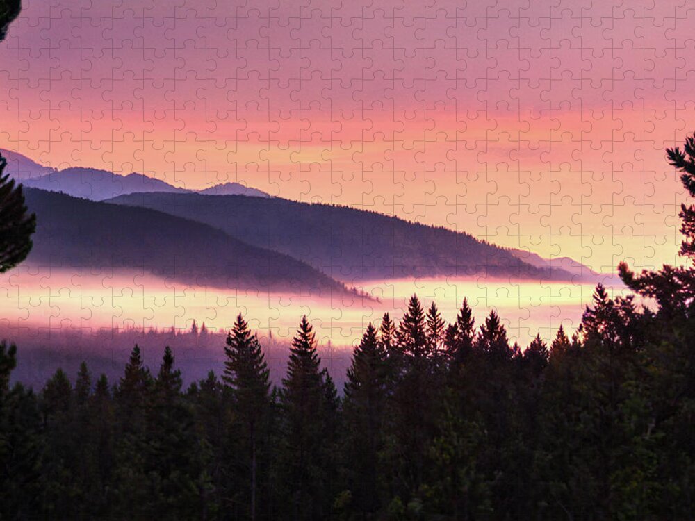 Landscape Jigsaw Puzzle featuring the photograph A Rocky Mountain Sunset by Phil And Karen Rispin
