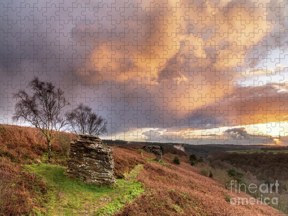 Dalby Bridestones Jigsaw Puzzle featuring the photograph A Storm Coming by Richard Burdon