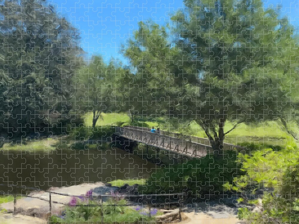 Landscape Jigsaw Puzzle featuring the painting A Summer Walk by Gary Arnold