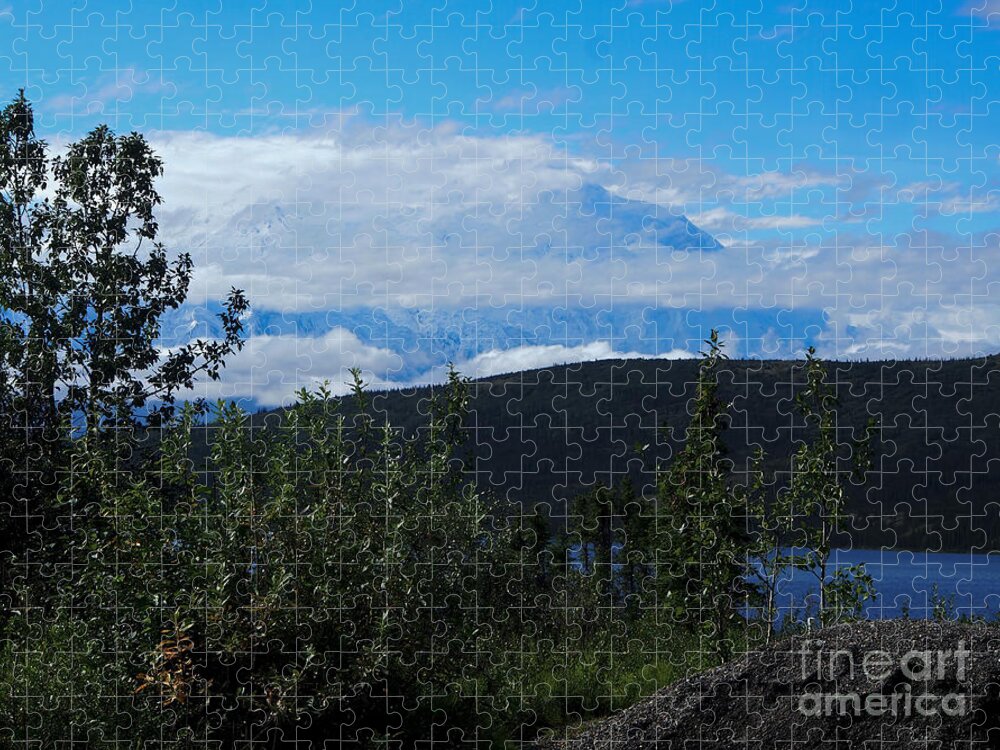 Denali Jigsaw Puzzle featuring the photograph A View of Denali Over Wonder Lake by L Bosco