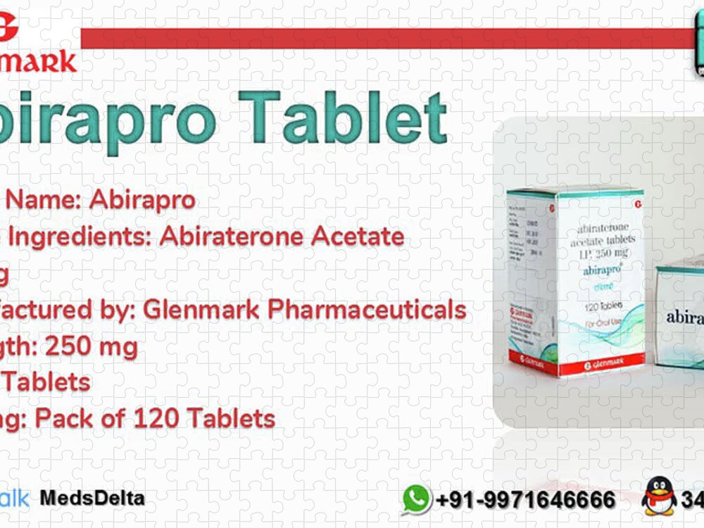Abirapro 250mg Tablets Jigsaw Puzzle featuring the photograph Abirapro Glenmark Price Abiraterone Generic Zytiga Supplier by MedsDelta
