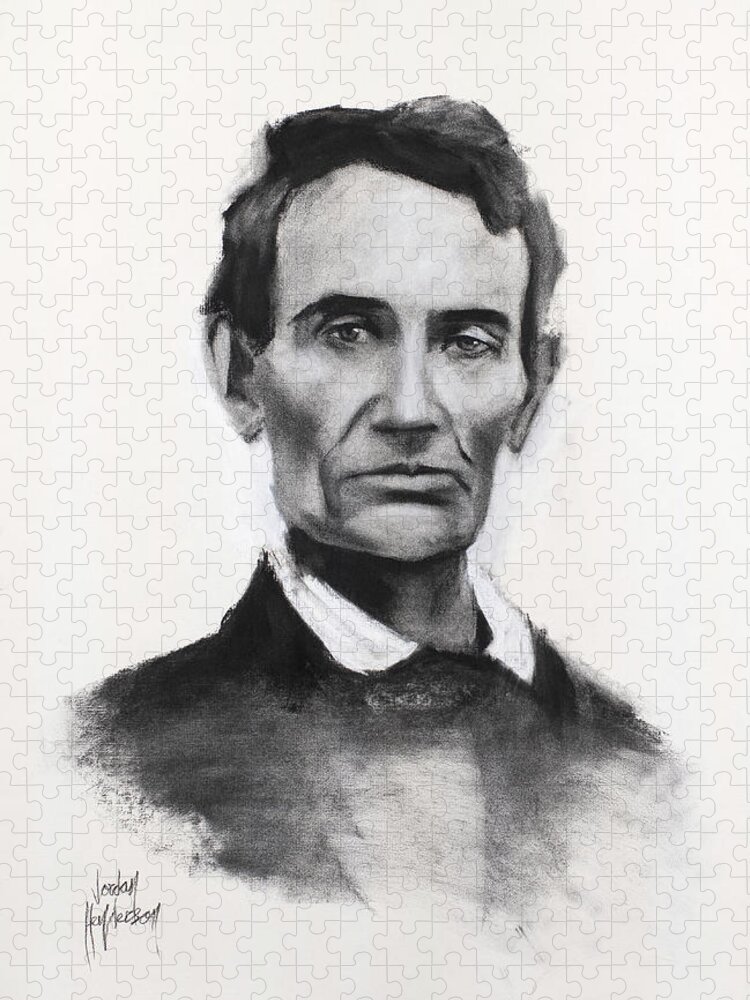 Abraham Lincoln Jigsaw Puzzle featuring the drawing Abraham Lincoln by Jordan Henderson