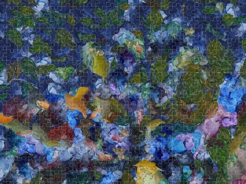 Abstract Jigsaw Puzzle featuring the digital art Abstract Evening by Christopher Reed