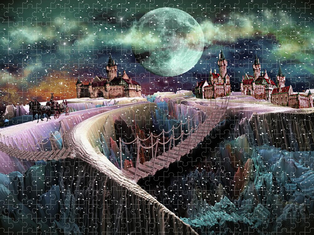 Art Jigsaw Puzzle featuring the digital art Adventure to Castle Mountain by Artful Oasis