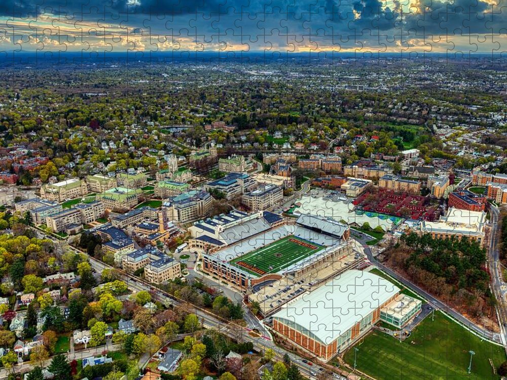 Boston College Jigsaw Puzzle featuring the photograph Aerial View Of The Boston College Campus by Mountain Dreams