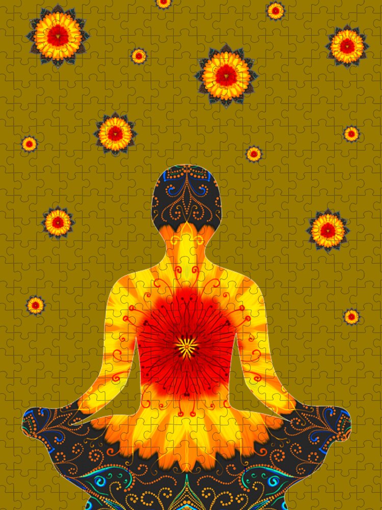 Aesthetic Mandala Yoga Pose in Spiritual Meditation Flower Jigsaw Puzzle by  inigiri Mandala - Pixels Puzzles