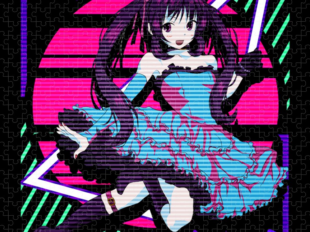 Aesthetic Vaporwave Anime Girl EDM Dance Music Jigsaw Puzzle by The Perfect  Presents - Pixels