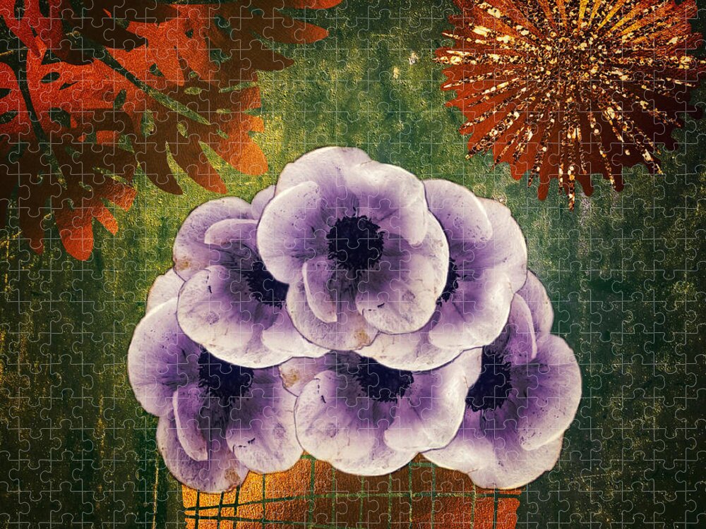 Abstract Art Jigsaw Puzzle featuring the digital art African Violet by Canessa Thomas