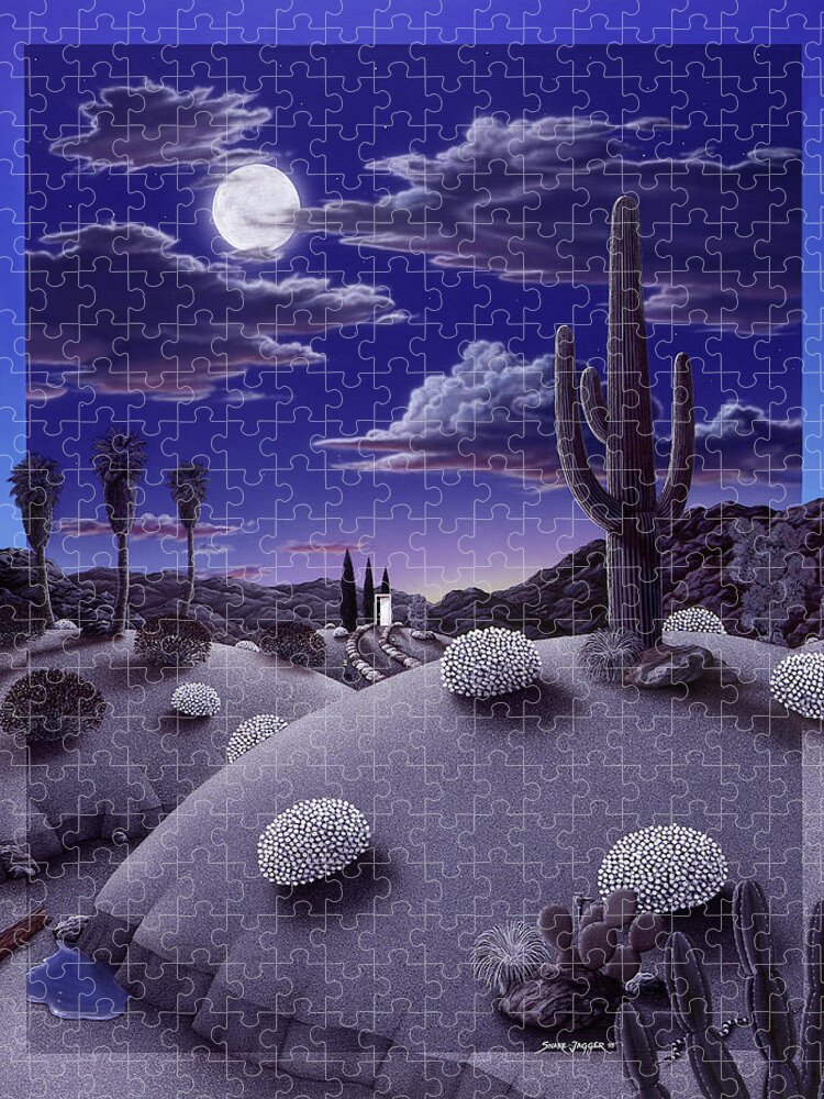 Desert Jigsaw Puzzle featuring the painting After the Rain by Snake Jagger