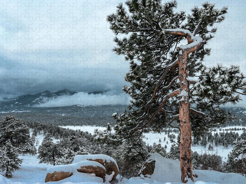 Clouds Jigsaw Puzzle featuring the photograph After the Snow - 0629 by Jerry Owens