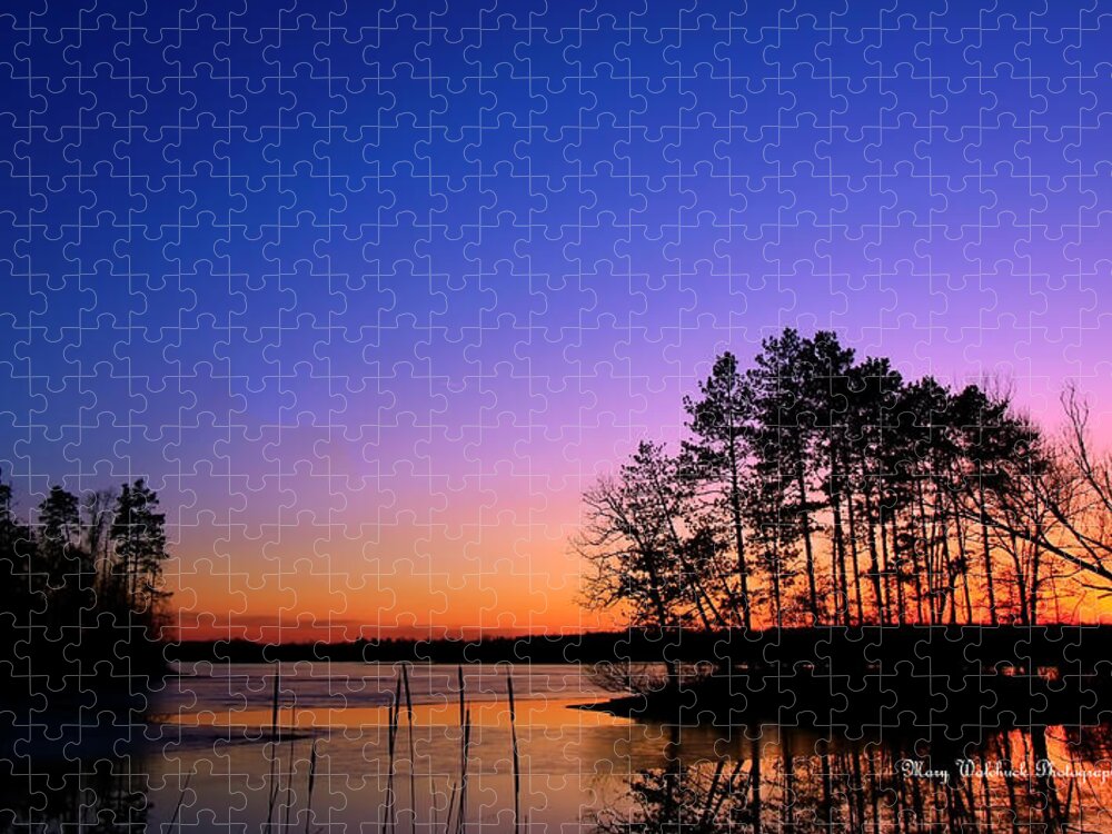 Sunset Jigsaw Puzzle featuring the photograph Afterglow by Mary Walchuck