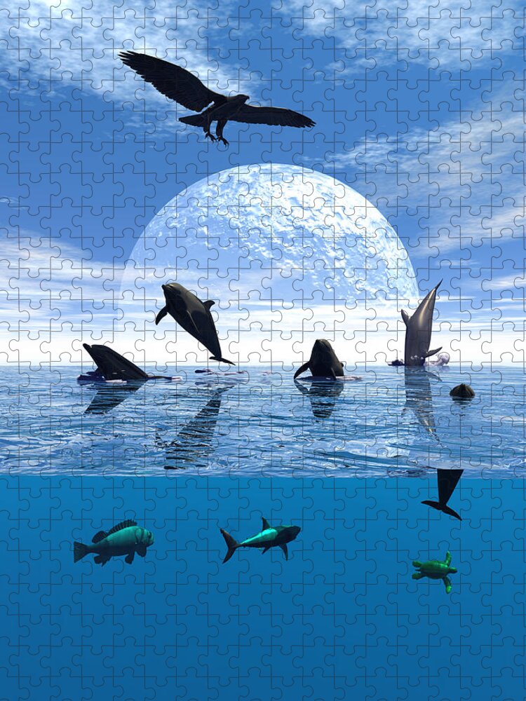 Bryce Jigsaw Puzzle featuring the digital art Afternoon frolic by Claude McCoy