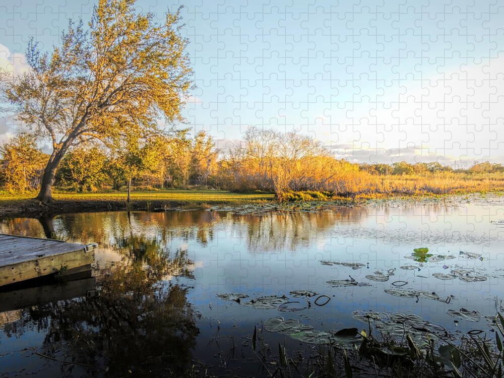 Frierson Lake Jigsaw Puzzle featuring the photograph Afternoon Light on Frierson Lake by Susan Hope Finley