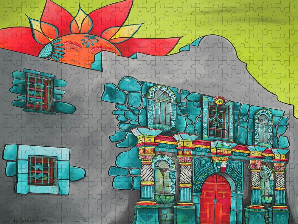 The Alamo Jigsaw Puzzle featuring the painting Alamo Talavera by Patti Schermerhorn