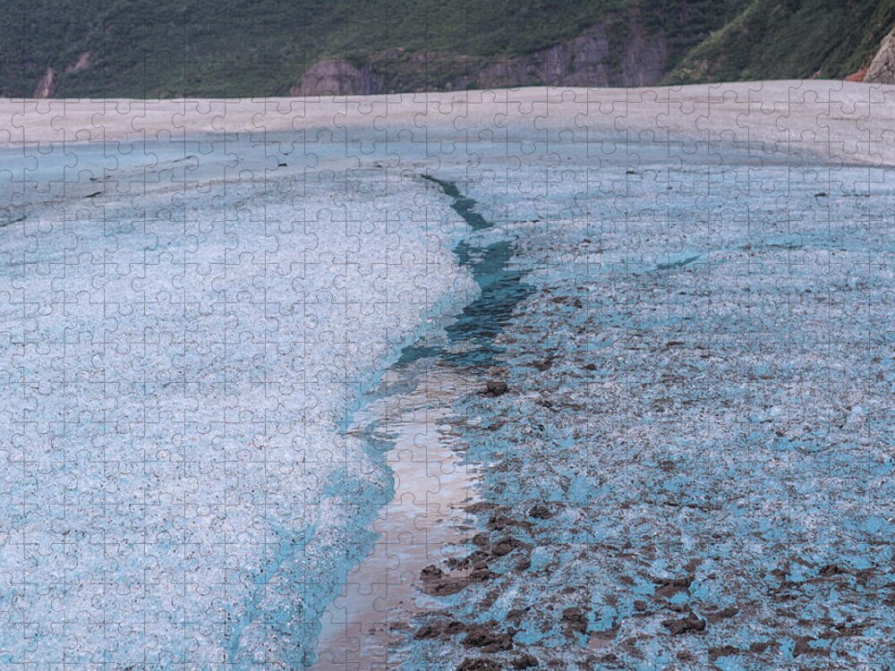 Alaska Jigsaw Puzzle featuring the photograph Alaska Glacial Streaming by Ed Williams